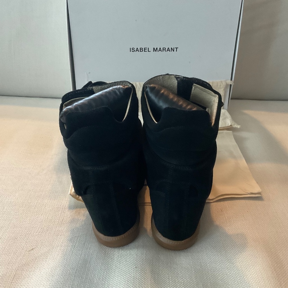Isabel Marant Beckett Wedge Sneakers Black SZ 39 - Picture 5 of 12